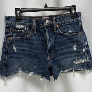 Agolde Distressed blue Denim Women Shorts Button Fly. Size 26
